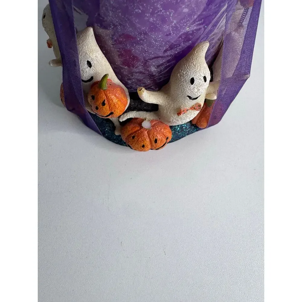 Set of 2 Vintage Kohls Halloween Candles Ghosts Pumpkins Rare